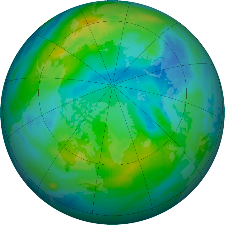 Arctic ozone map for 27 October 1981